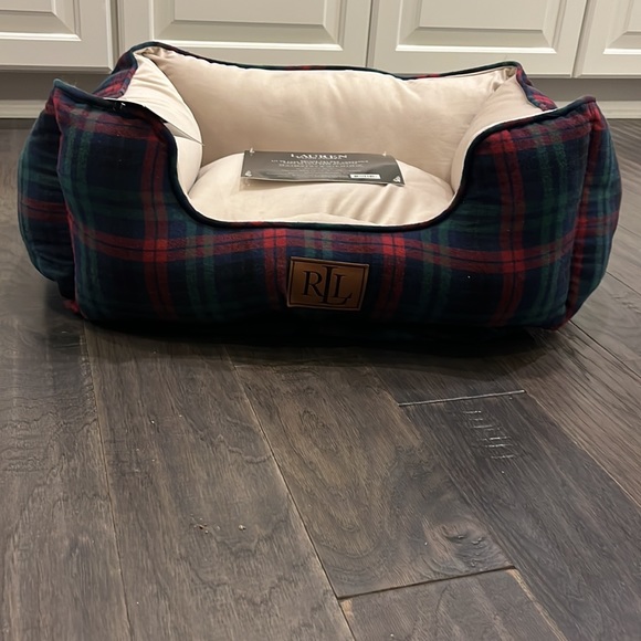 Ralph Lauren Deluxe Pet Bed Dog Cat new 24”x20”x10” Holiday Plaid Christmas - Picture 10 of 15